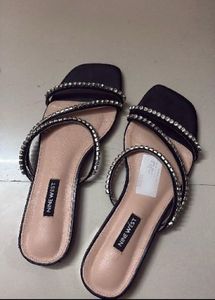 Nine West Embellished Open Toe Flats
