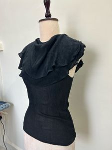 Elegant Black Ruffle Top