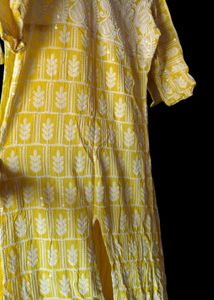 🆕 Vibrant Yellow Chikankari Kurta Set