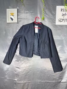 Calvin Klein Women's Dark Grey Cropped Blazer