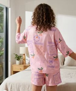 Pink Pajama Set with Cute Print 🧞‍♀️