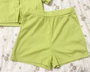 Lime Green Ribbed Co-ord Set