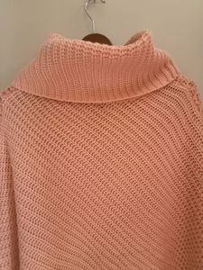 Chic Pink Poncho Sweater