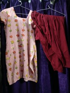 Blue Floral Print Kaftan Nightdress
