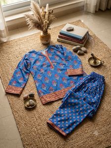 Beautiful Blue Floral Kurta Set