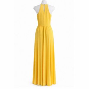 Ann Taylor Yellow halter Maxi Dress formal Gown