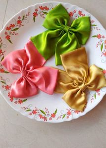 Satin Hair Bows - Set of 3