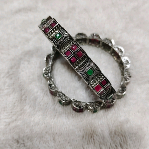 Silver replica bangles