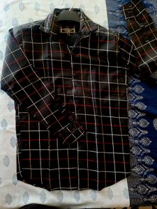Men's Checked Long Sleeve Shirt L size