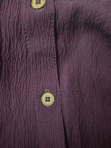 Chic Purple Textured Button-Up Shirt