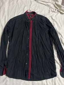 Men's Black & Red Button-Up Shirt