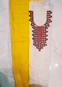 Unstitched Embroidered Kurta Set