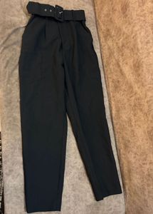 Zara Belted Black Trouser