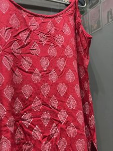 Boho Red Paisley Print Tank Top/Kurti