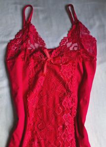 Stunning Red Lace Camisole Slip