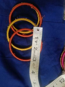 Maroon Silk Thread Bangles with Gold Beads