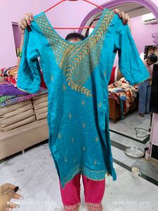 Teal Kurta with Dupatta
