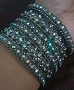 Silver and Multi Colour Bangle Set Of 2