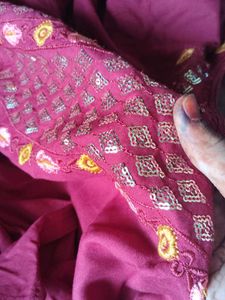 Embroidered Maroon Kurta