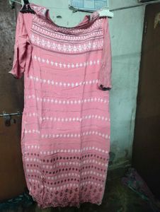 Pink Printed Kurta