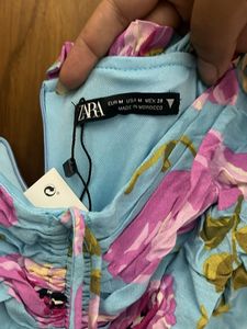 Zara Floral Ruched Mini Dress