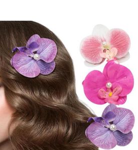 Orchid Flower Hair Clips Set