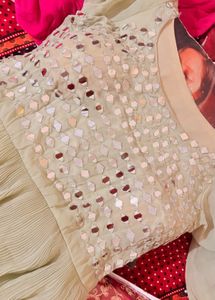 Sparkling Ethnic Gown with stylish Dup