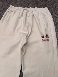 Cream Relaxed Fit Sweatpants