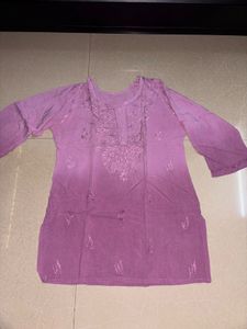 Ombre Embroidered Short Kurti