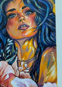 Vibrant Abstract Woman Portrait Painting