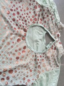 Stylish Pastel Blouse with Metallic Dots