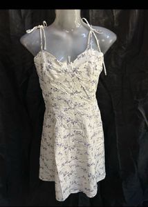 Floral Print Mini Dress with Tie Straps