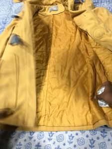 Stylish Yellow Hooded Coat dress facewash free