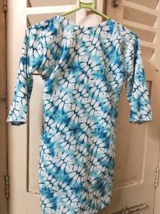 Blue Floral Embroidered Kurti