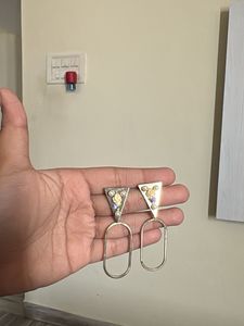 Unique Floral Triangle Dangle Earrings