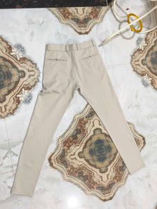 Beige Cropped Trousers