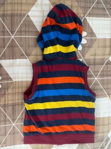 Unisex "Motor Race" Striped Reversible Hoodie Vest