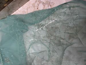 Designer Embellished Teal Saree