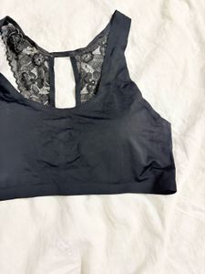 Lace Trim Sports Bra
