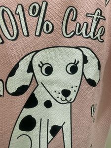 Cute Pink Dog long T-Shirt dress