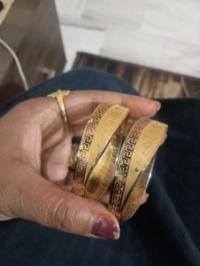 Elegant Gold Tone Bangles