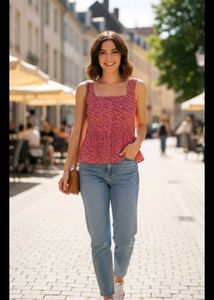 Floral Print Sleeveless Top