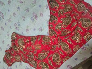 Red Bridal Designer Blouse with Golden Embroidery