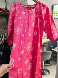 Vibrant Pink Printed Kurta