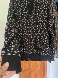 Cute Patterned Zip-Up Hoodie