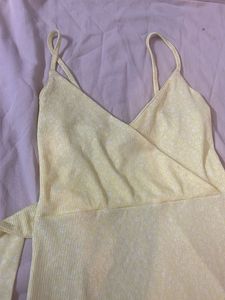 Cute Yellow Wrap Dress