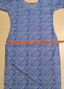 Blue Striped Crepe Kurta