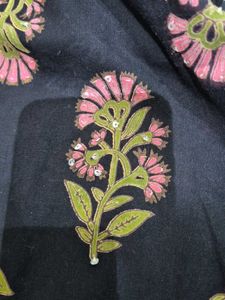 Elegant Black Floral Print Kurta