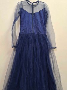 Elegant Navy Blue Embellished Gown