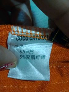 Orange Bear Print Dress